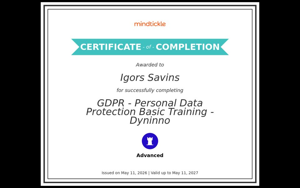 GDPR — Personal Data Protection Basic Training