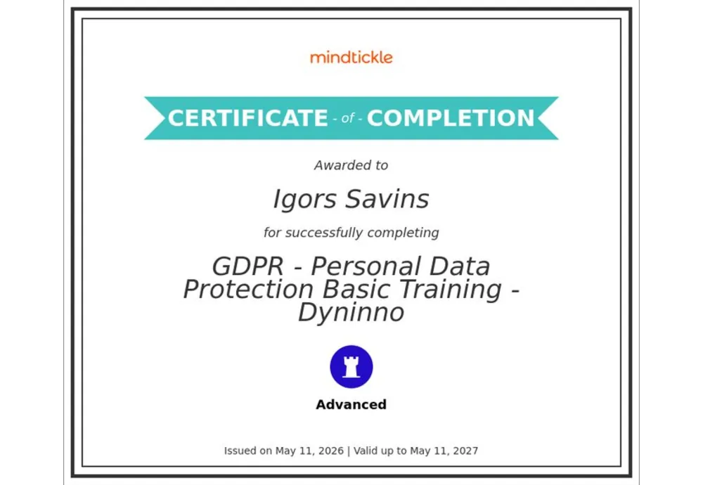 GDPR — Personal Data Protection Basic Training