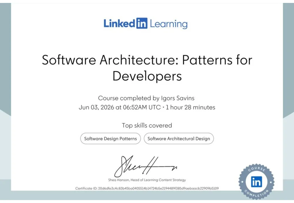 Software Architecture: Patterns for Developers